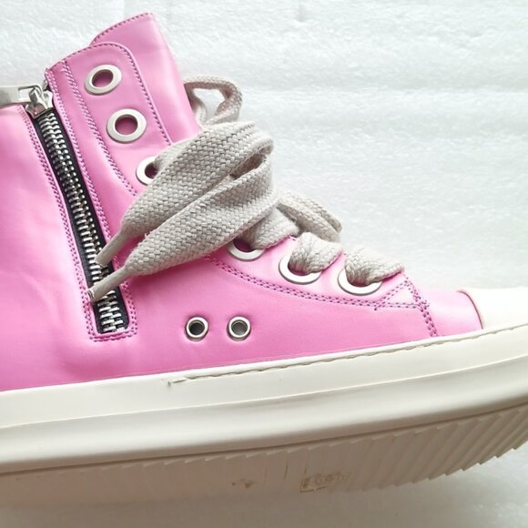 Haute Pink Leather High Top Sneakers Hot Pink EU 44 / US 10.5M / 12.5W NWT - Picture 4 of 11